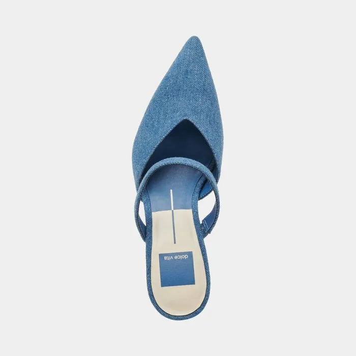 Heels Shop Dolce Vita Kanika Heels Blue Denim Designer Blue Denim Heels Blue Denim