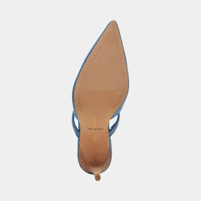 Heels Shop Dolce Vita Kanika Heels Blue Denim Designer Blue Denim Heels Blue Denim