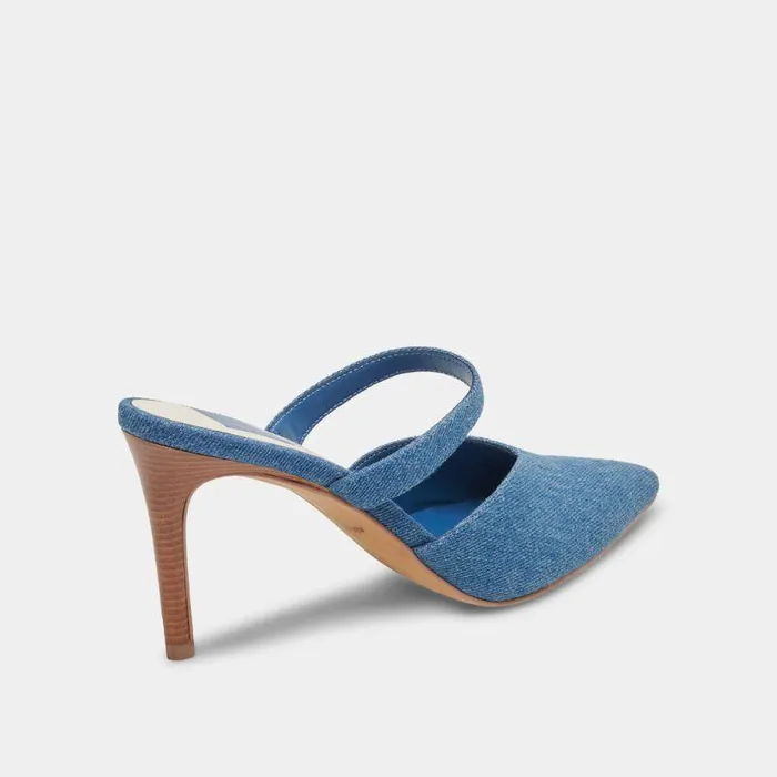 Heels Shop Dolce Vita Kanika Heels Blue Denim Designer Blue Denim Heels Blue Denim