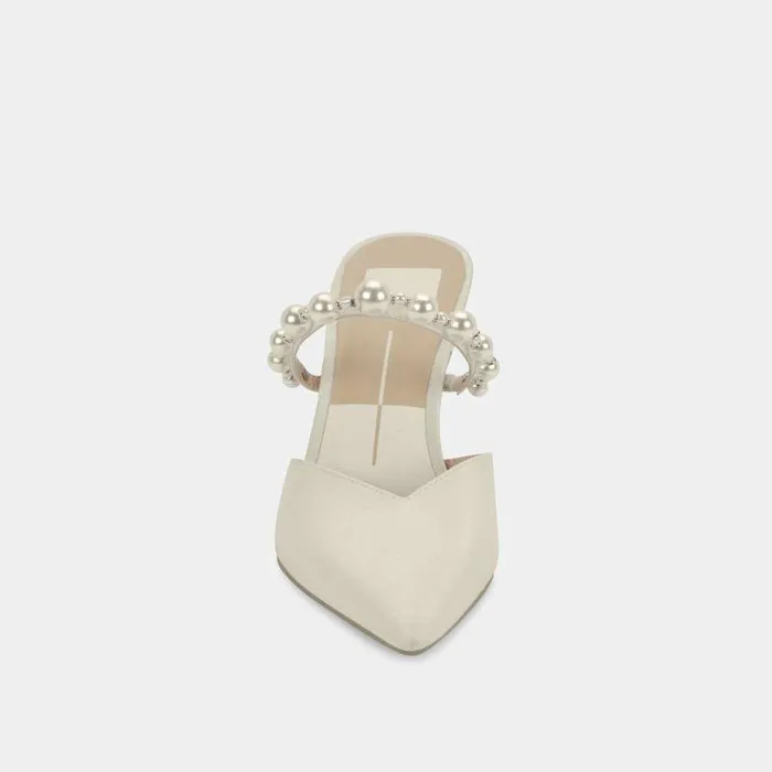 Heels Shop Dolce Vita Kanika Pearl Heels Vanilla Silk Vanilla Silk Pearl Tapered Heels Vanilla Silk