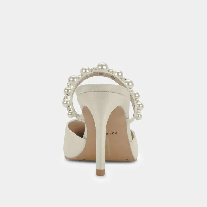 Heels Shop Dolce Vita Kanika Pearl Heels Vanilla Silk Vanilla Silk Pearl Tapered Heels Vanilla Silk