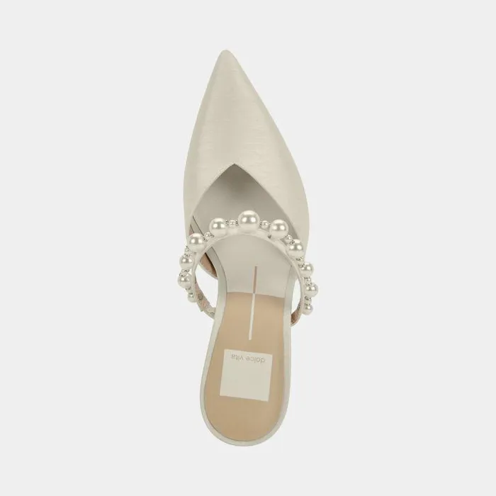 Heels Shop Dolce Vita Kanika Pearl Heels Vanilla Silk Vanilla Silk Pearl Tapered Heels Vanilla Silk