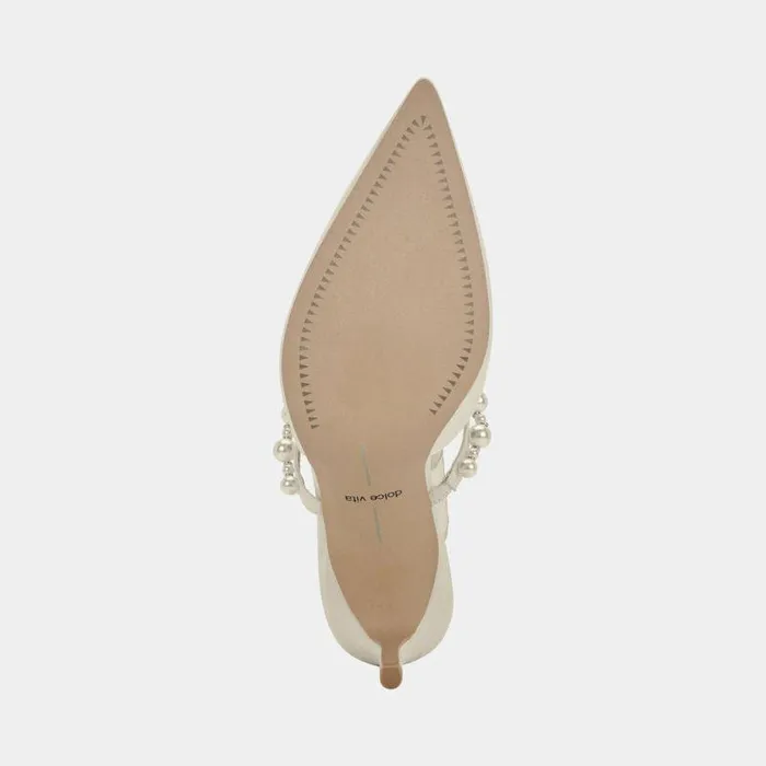 Heels Shop Dolce Vita Kanika Pearl Heels Vanilla Silk Vanilla Silk Pearl Tapered Heels Vanilla Silk