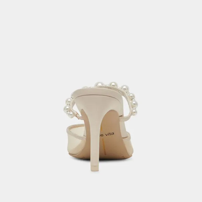 Heels Shop Dolce Vita Kaysie Pearl Heels Ivory Mesh Ivory Mesh