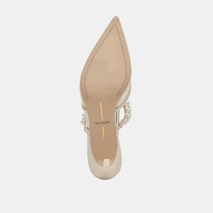 Heels Shop Dolce Vita Kaysie Pearl Heels Ivory Mesh Ivory Mesh