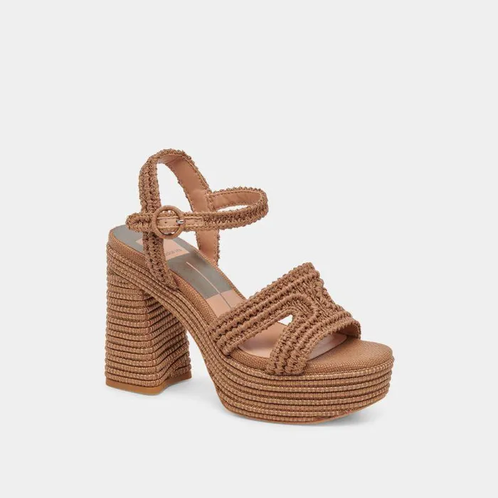 Heels Shop Dolce Vita Lacye Heels Brown Woven Brown Woven