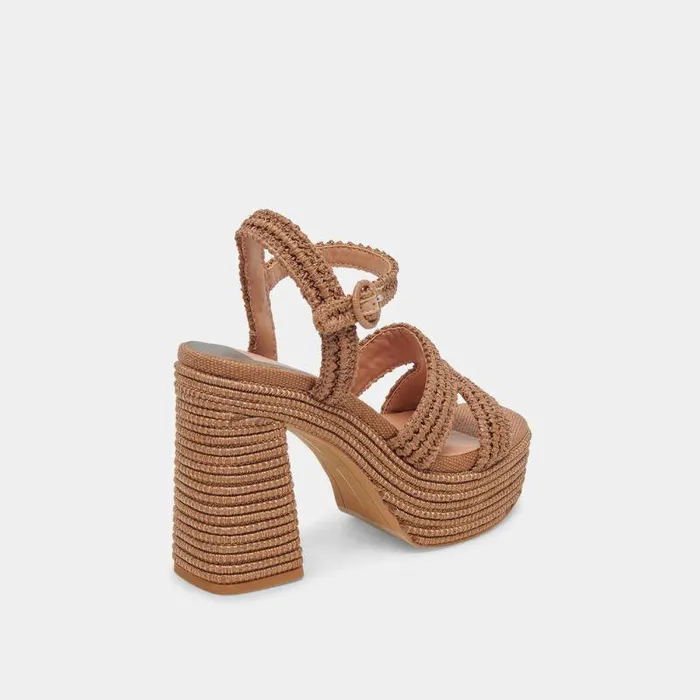 Heels Shop Dolce Vita Lacye Heels Brown Woven Brown Woven