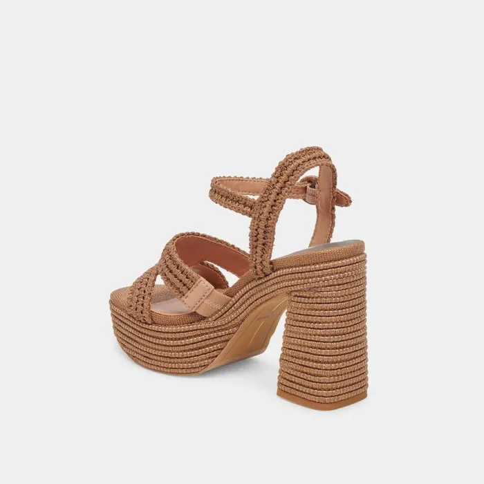 Heels Shop Dolce Vita Lacye Heels Brown Woven Brown Woven