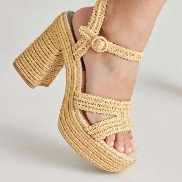 Heels Shop Dolce Vita Lacye Heels Natural Woven Natural Woven