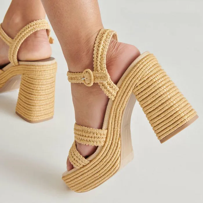 Heels Shop Dolce Vita Lacye Heels Natural Woven Natural Woven