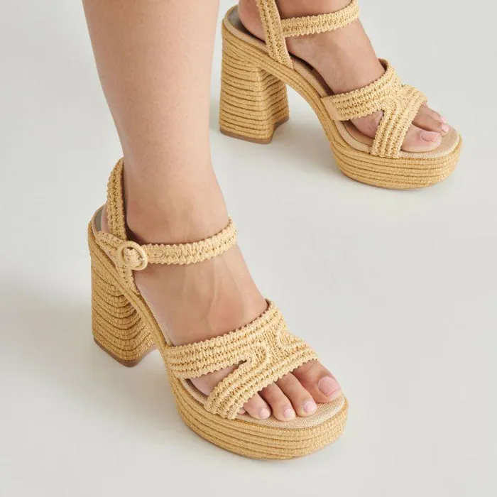 Heels Shop Dolce Vita Lacye Heels Natural Woven Natural Woven