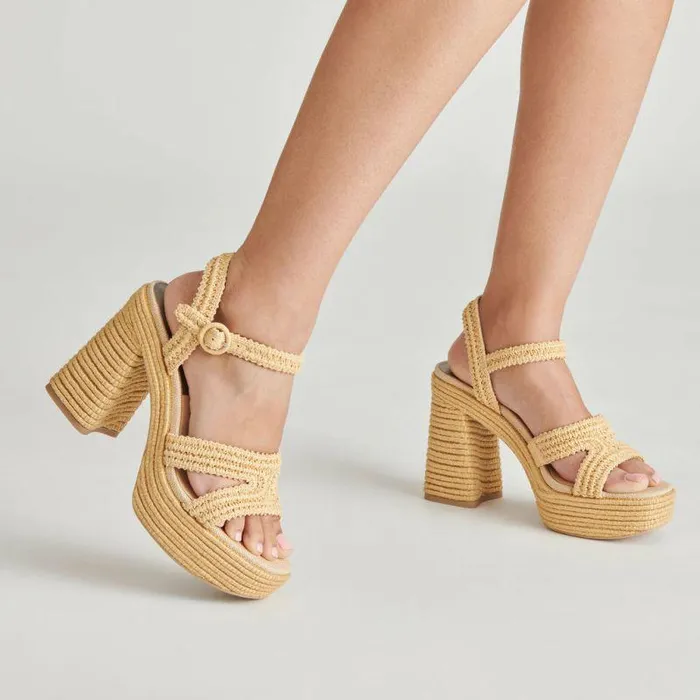 Heels Shop Dolce Vita Lacye Heels Natural Woven Natural Woven