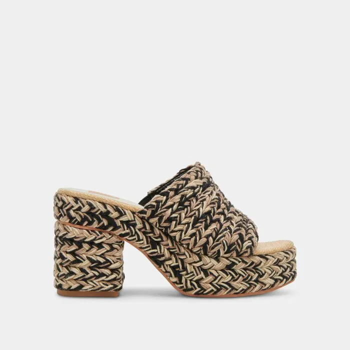 Heels Shop Dolce Vita Lady Heels Black Multi Woven Black Multi Woven