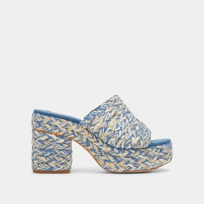 Heels Shop Dolce Vita Lady Heels Blue Multi Woven Blue Multi Woven