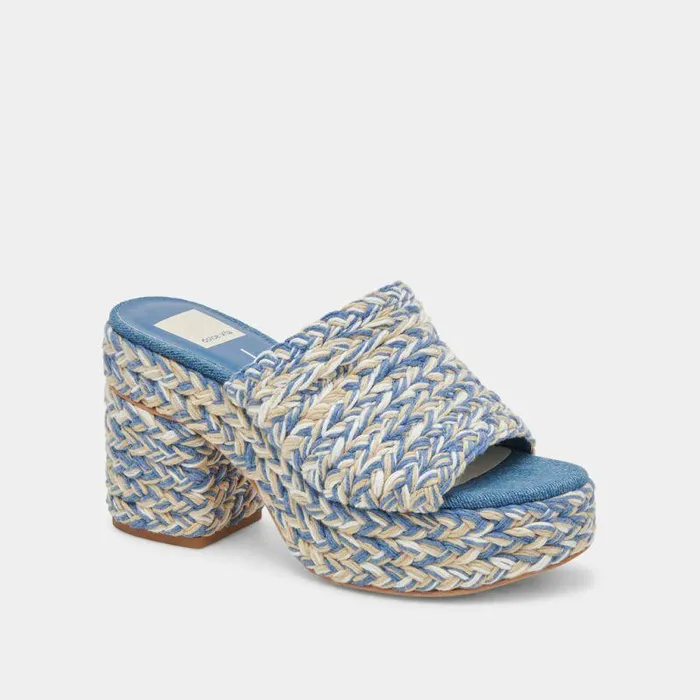 Heels Shop Dolce Vita Lady Heels Blue Multi Woven Blue Multi Woven