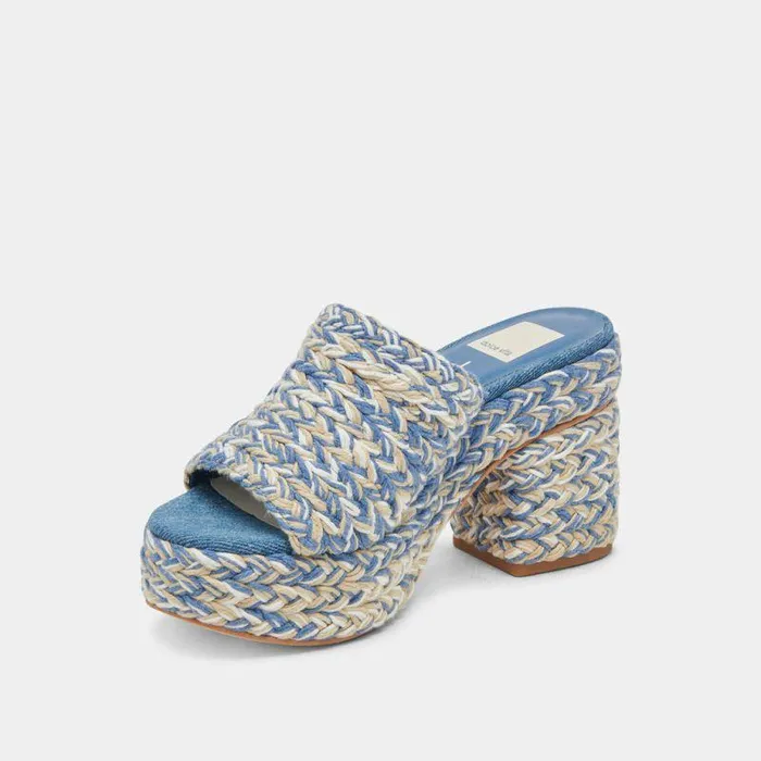 Heels Shop Dolce Vita Lady Heels Blue Multi Woven Blue Multi Woven