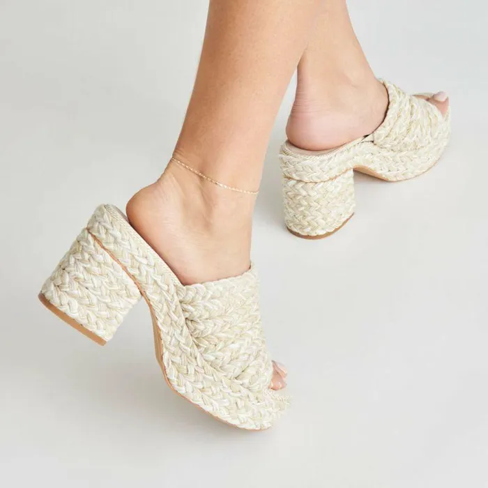 Heels Shop Dolce Vita Lady Heels Ivory Multi Woven Ivory Multi Woven