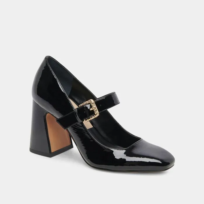 Heels Shop Dolce Vita Lakota Heels Midnight Crinkle Patent Midnight Crinkle Patent