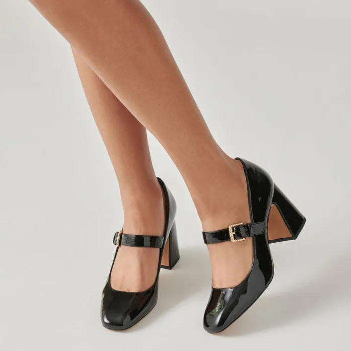 Heels Shop Dolce Vita Lakota Heels Midnight Crinkle Patent Midnight Crinkle Patent