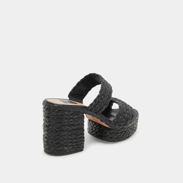 Heels Shop Dolce Vita Latoya Heels Black Raffia Black Raffia