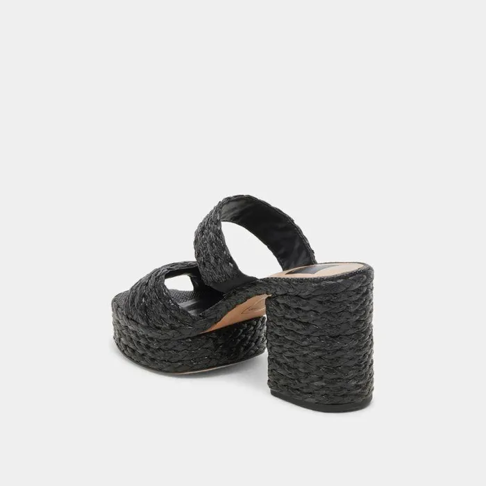 Heels Shop Dolce Vita Latoya Heels Black Raffia Black Raffia