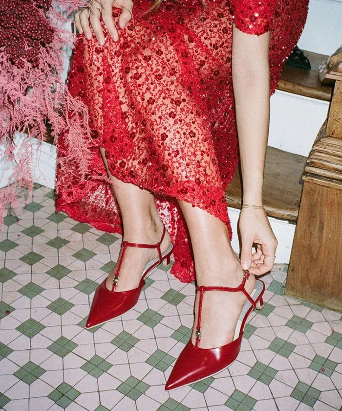 Heels Shop Dolce Vita Lavon Heels Red Crinkle Patent Red Crinkle Patent