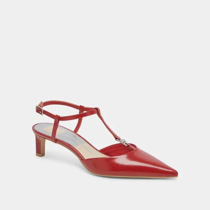 Heels Shop Dolce Vita Lavon Heels Red Crinkle Patent Red Crinkle Patent