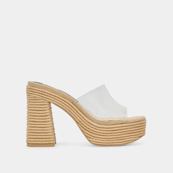 Heels Shop Dolce Vita Lichia Heels Natural Vinyl Natural Vinyl