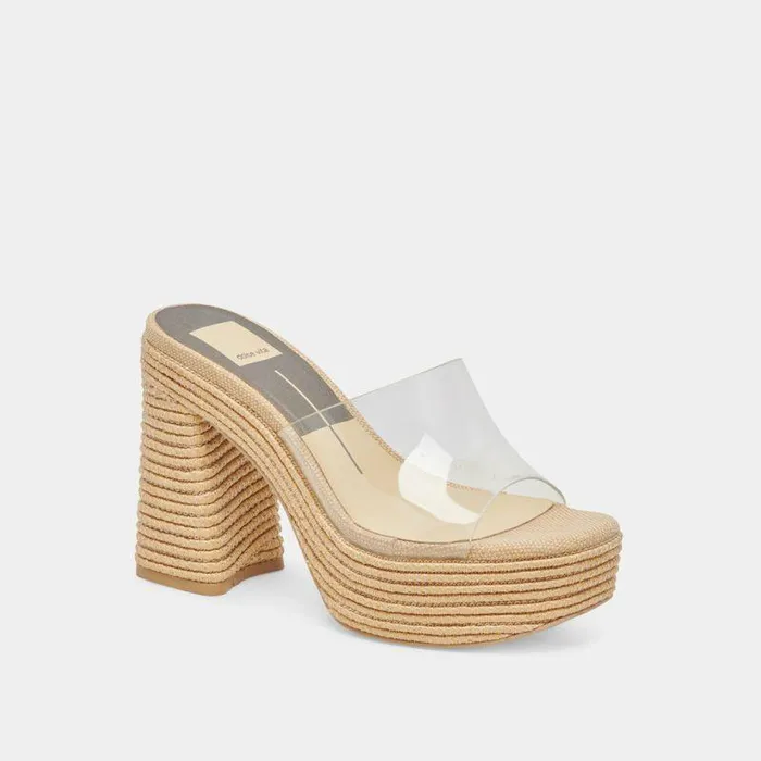 Heels Shop Dolce Vita Lichia Heels Natural Vinyl Natural Vinyl