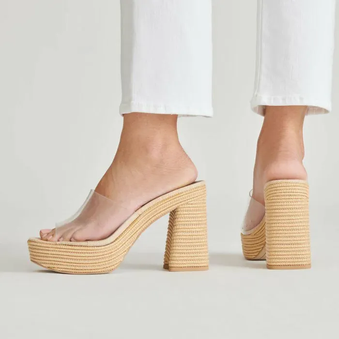 Heels Shop Dolce Vita Lichia Heels Natural Vinyl Natural Vinyl
