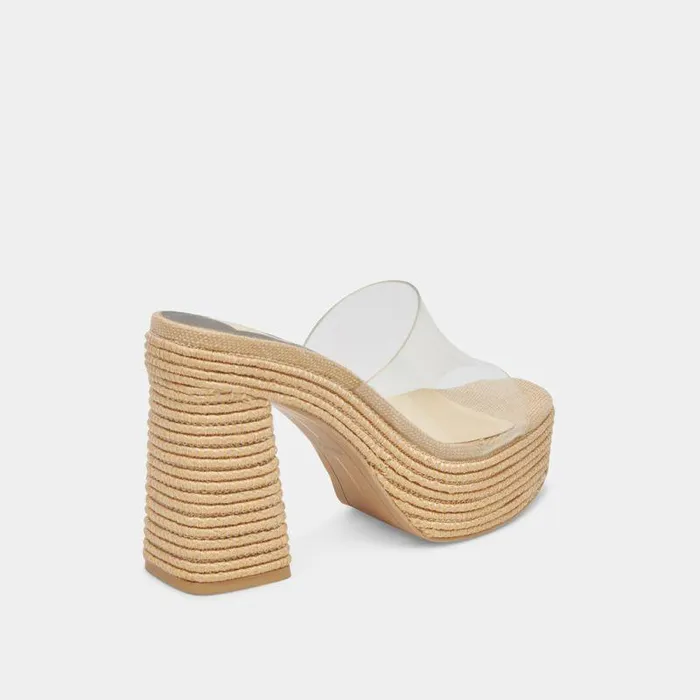 Heels Shop Dolce Vita Lichia Heels Natural Vinyl Natural Vinyl
