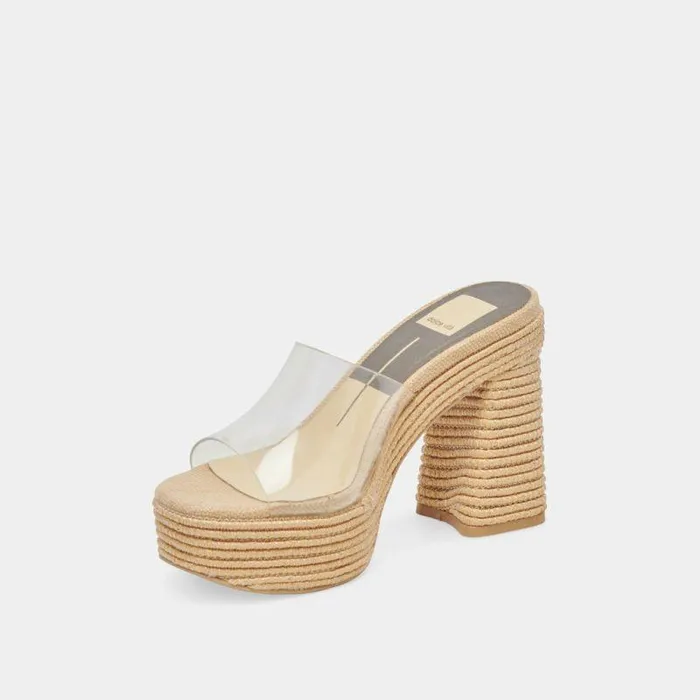 Heels Shop Dolce Vita Lichia Heels Natural Vinyl Natural Vinyl