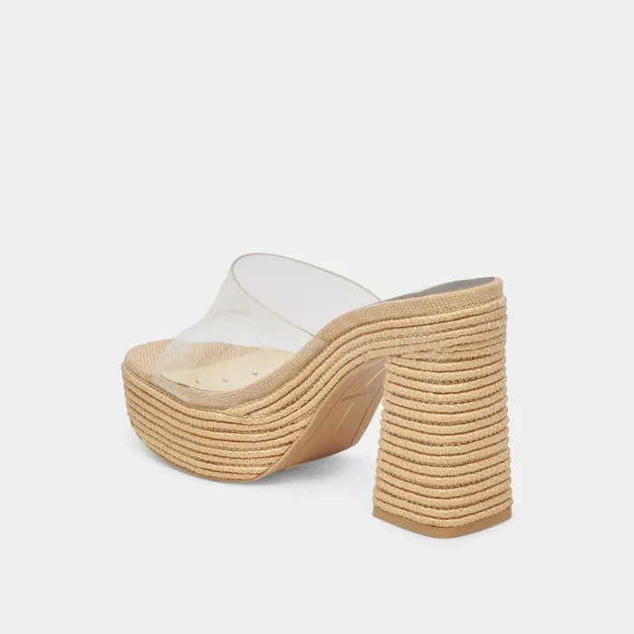 Heels Shop Dolce Vita Lichia Heels Natural Vinyl Natural Vinyl