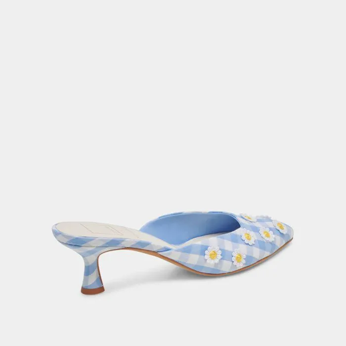 Heels Shop Dolce Vita Lilou Heels White Blue Gingham White Blue Gingham