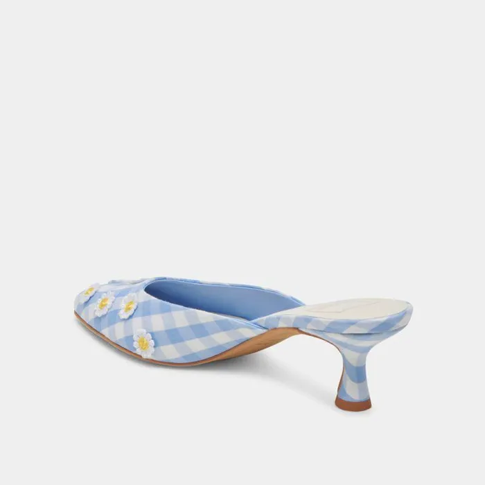 Heels Shop Dolce Vita Lilou Heels White Blue Gingham White Blue Gingham