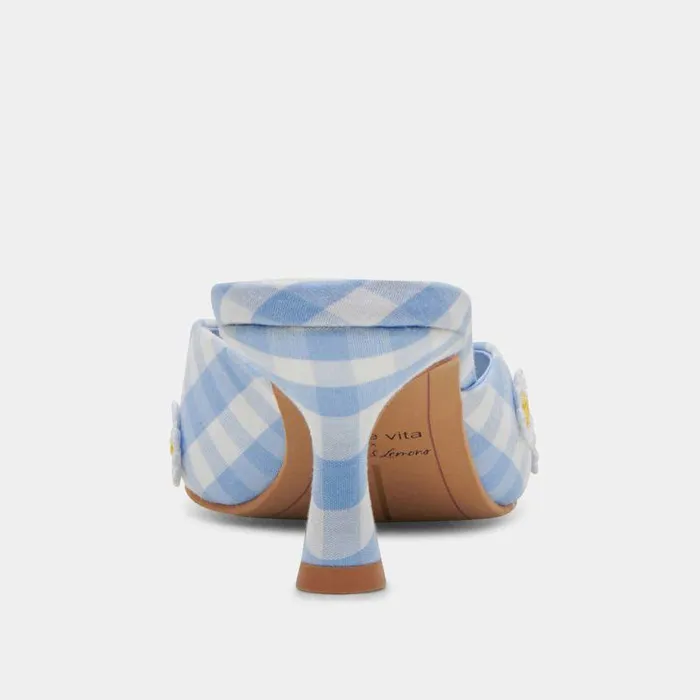 Heels Shop Dolce Vita Lilou Heels White Blue Gingham White Blue Gingham