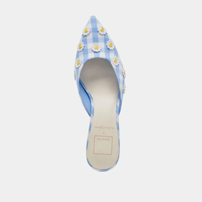 Heels Shop Dolce Vita Lilou Heels White Blue Gingham White Blue Gingham