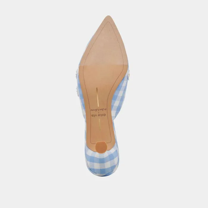 Heels Shop Dolce Vita Lilou Heels White Blue Gingham White Blue Gingham