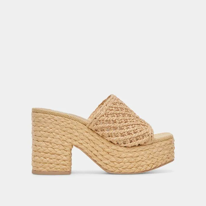 Heels Shop Dolce Vita Lisha Heels Lt Natural Raffia Lt Natural Raffia