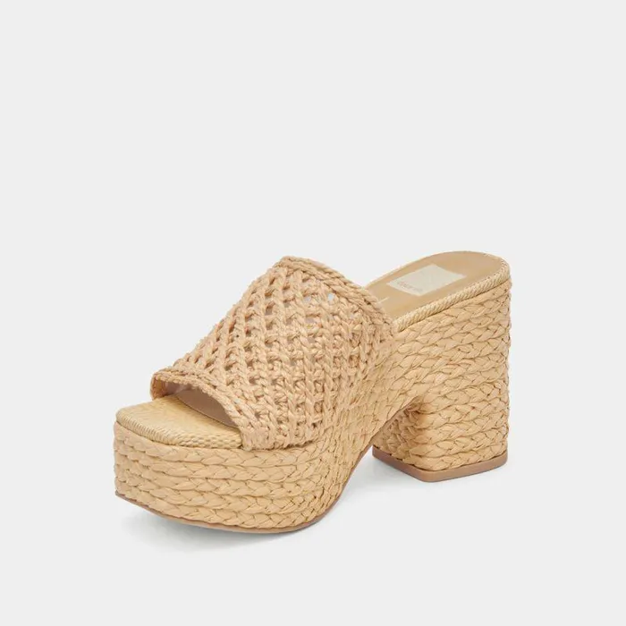 Heels Shop Dolce Vita Lisha Heels Lt Natural Raffia Lt Natural Raffia