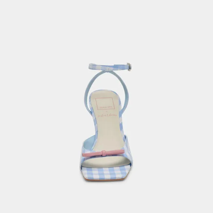 Heels Shop Dolce Vita Loise Heels White Blue Gingham White Blue Gingham