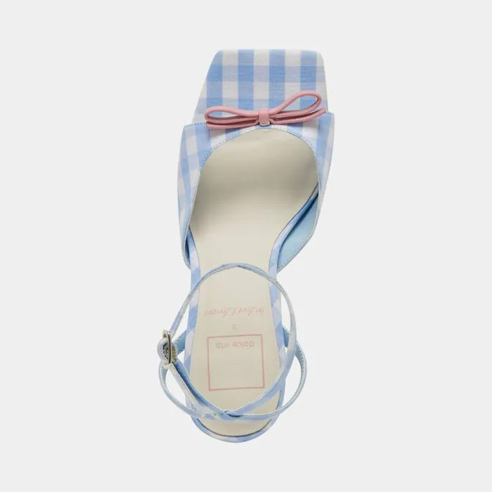 Heels Shop Dolce Vita Loise Heels White Blue Gingham White Blue Gingham