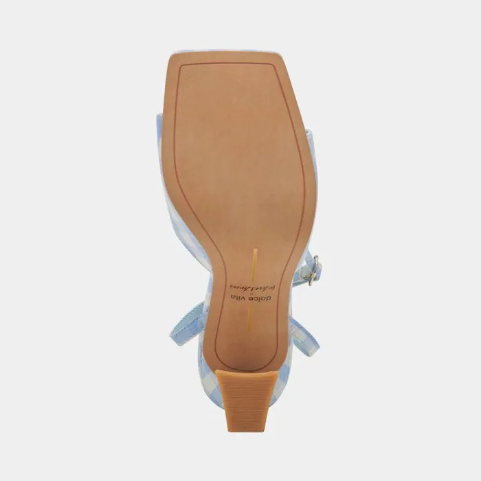 Heels Shop Dolce Vita Loise Heels White Blue Gingham White Blue Gingham
