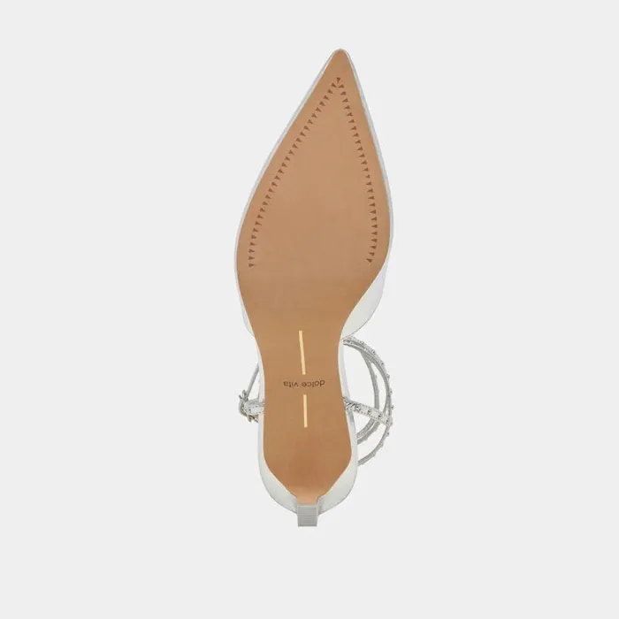 Heels Shop Dolce Vita Loklyn Stud Heels Silver Crinkle Patent Silver Crinkle Patent