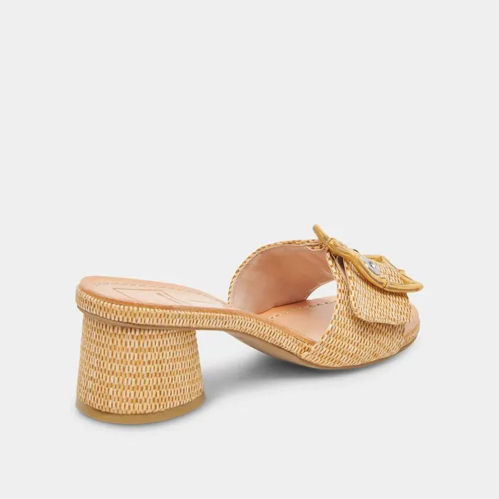 Heels Shop Dolce Vita Lucey Wide Heels Warm Natural Raffia Warm Natural Raffia