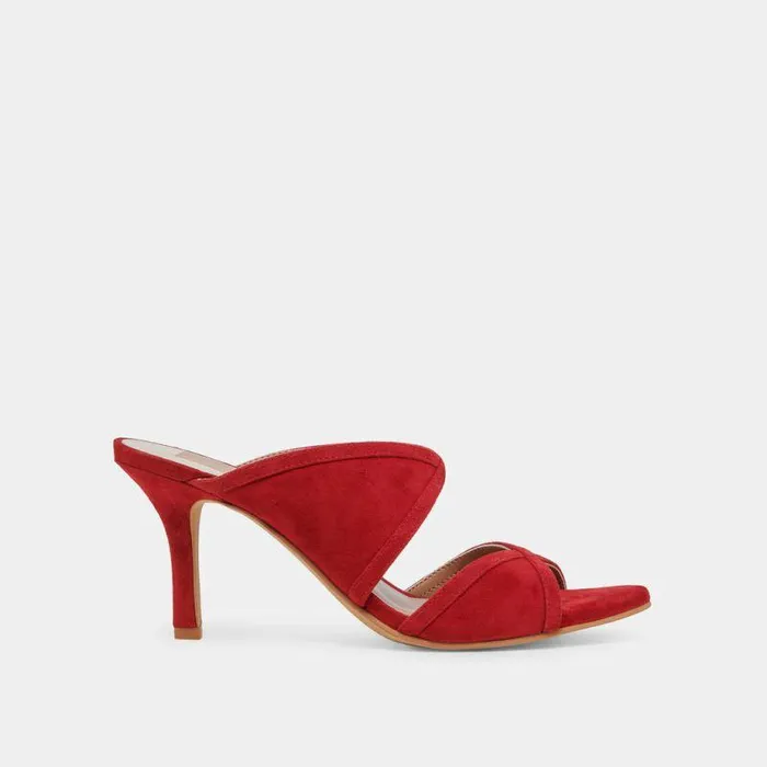 Heels Shop Dolce Vita Mandel Heels Crimson Suede Crimson Suede