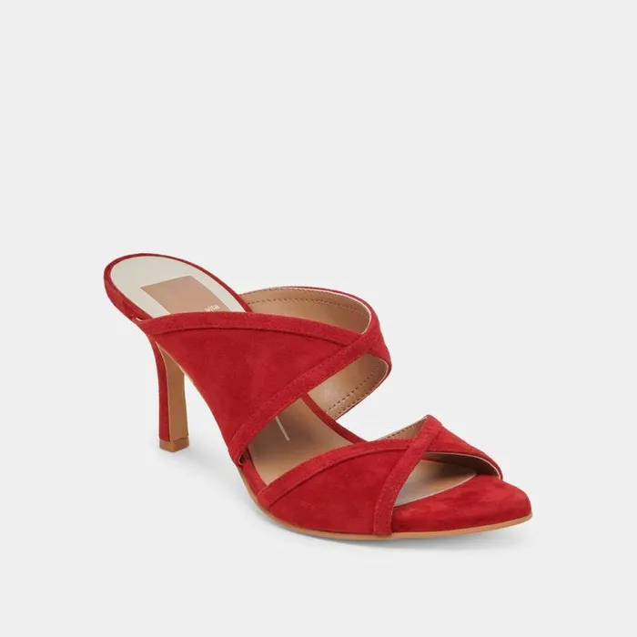 Heels Shop Dolce Vita Mandel Heels Crimson Suede Crimson Suede