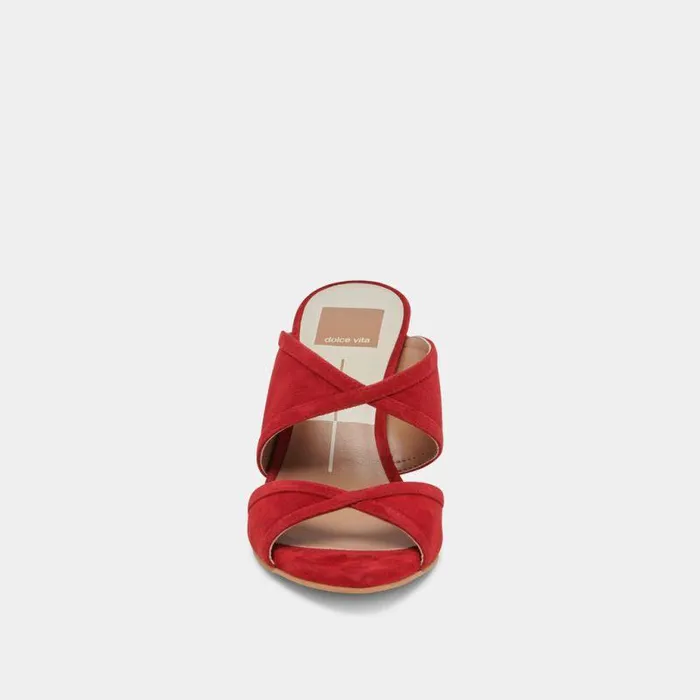 Heels Shop Dolce Vita Mandel Heels Crimson Suede Crimson Suede