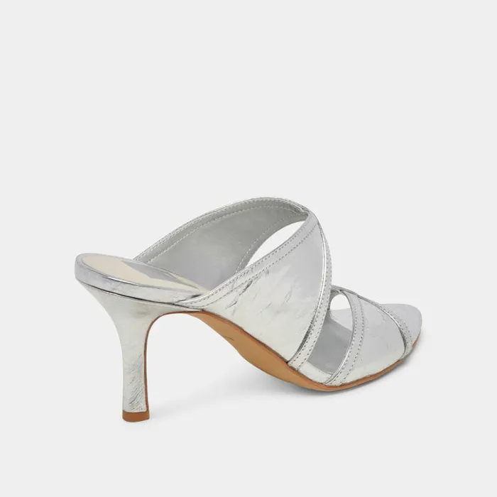 Heels Shop Dolce Vita Mandel Heels Silver Crinkle Patent Silver Crinkle Patent