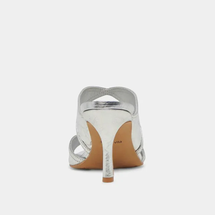 Heels Shop Dolce Vita Mandel Heels Silver Crinkle Patent Silver Crinkle Patent